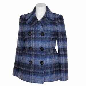 CHADWICKS Blue Purple Wool Blend Blazer Lined Pea Coat Size 10T